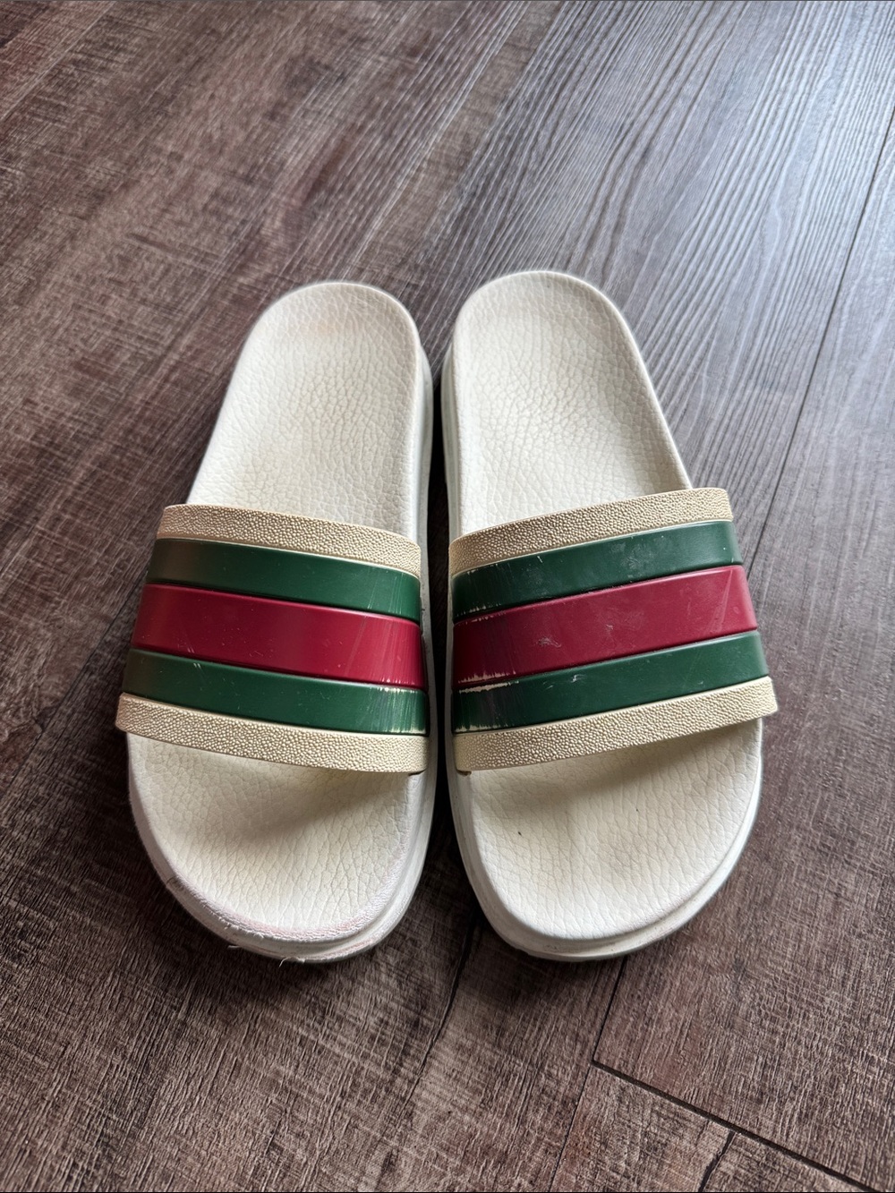 Gucci Rubber Web Lug Sole Slide Sandals